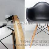 Furniture Living Room Plastic Seat With Solid Wood Legs Reading Chair Cheap Price thumbnail-3