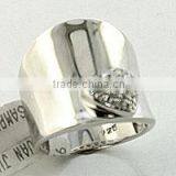 925 Silver Solid CZ Heart Ring