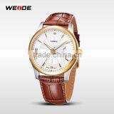 WEIDE CE RoHS Certified Genuine Leather Sapphire Quartz Watch thumbnail-2