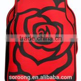 Experienced Supplier Large Surrounded Universal Red Rose Rubber Car Floor Mat