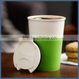 Modern Simple Ceramic Travel Coffee Mug With Silicone Sleeve and Lid thumbnail-1