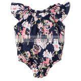 New Design Cotton Boutique Clothing Little Girls Flower Jumpsuit Summer Baby Girls Beach Romper thumbnail-1