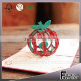 Handmade Card Blessed Christmas Apple Card Santa Fesitival Decorations 3D Hollow Kirigami Apple Style Pop Up Postal Cards thumbnail-1