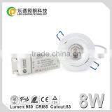 Popular 83mm Cutout 0-10% Dimming Fast Wiring External Driver 2700k IP44 Cri92 Cob Led Ceiling Light