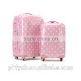 2015 China Factory Lovely Pink Wave Point Printing Luggage for Girls ,ABS /PC Light Luggage thumbnail-1