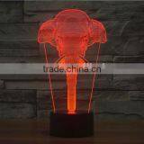 3D Optical Night Light Elephant 7 RGB Light Colors 10 LEDs AA Battery or DC 5V Mixed Lot thumbnail-2