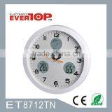 QUARTZ WALL CLOCK WITH INDOOR THERMO-HYGROMETER ET8712TN