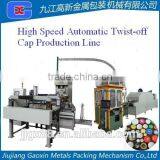 High Speed Automatic Production Line For Lug Caps / Twist-off Caps