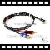 Professional cable 3.5mm to 2 RCA Audio Adapter Cable for iPod/MP3