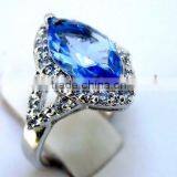 QCR051 Designer Big Stone Ring,wholesale 925 Sterling Silver Ring in Rhodium Plating thumbnail-1