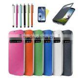 View Window Case for Samsung Galaxy S4mini S4 SIV Mini I9190 Original Leather Cases 9190 S 4 IV Back Cover Skin Covers