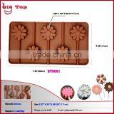 BT0091 5 Holes Lollypop Shape Silicone ice tray silicone Flower Shape ice cube Flowe Shape Silicone Chocolate Mold