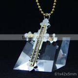 Natural Gemstone Stainless Steel Pendant, Seven Stone Cross Pendant Colorful thumbnail-2