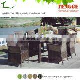 All Weather Grey Plastic Rattan Garden Table With 6 Chair thumbnail-1