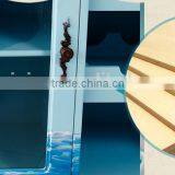 Mediterranean Style Sideboard, Sailing Boat Handpainting Dining Room Cupboard, Wooden Double Door Kitchen Cabinet (BF01-X1150) thumbnail-6