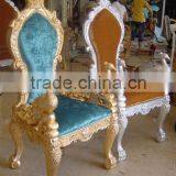 Luxury Wooden Living Room Armchair With Hand Carving Peacock Shape Arms thumbnail-1