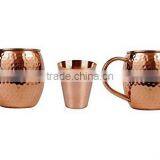Set of 4 Pure Copper Beer Mugs With Copper Shot Glass , Moscow Mule Mug 100% SOLID COPPER MUGS MANUFACTURER INDIA thumbnail-3