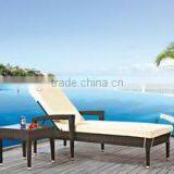 2017 Trade Assurance Poolside Used Outdoor Enexpensive pe Rattan Chaise Sun Loung With Tea Table thumbnail-1