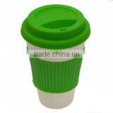 14OZ Bamboo Fiber Mug Cup With Silicone Lid thumbnail-3