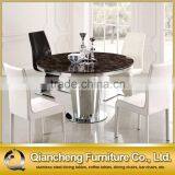 Hot Sale Marble Top Stainless Steel Base Round Dining Table thumbnail-3