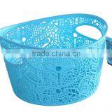Lace Basket With 2 Sizes, Plastic Lace Basket With Handle, Round Shape Basket thumbnail-2