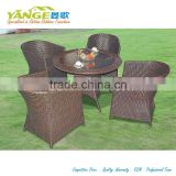 wicker chairs and tables set for events