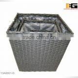 PE/Plastic Rattan Square With Liner Flower Planter thumbnail-2
