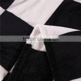 Black and White Plaid Super Soft Warm Plaid Printed Coral Fleece Blanket thumbnail-5
