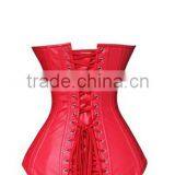 Fashionable Lapel Lace-Up Faux Leather Solid Color Women's Corset thumbnail-5