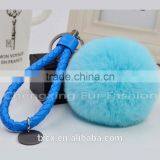CX-R-24 Keychain Genuine Rex Rabbit Fur Mobile Phone Charm thumbnail-1