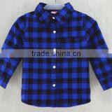 Cheap Wholesale Online Kids Boys Fashion Plaid Check Shirts With Chest Pocket thumbnail-2