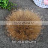 100% Real Raccoon Fur Pom Pom Keychain Fluffy Fur Balls Genuine Fur Pompons for Bag Hats Cap Scarf Gloves With Buttons thumbnail-4