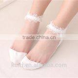 WS-48 Woman Japanese Sweet Lace Flowers Ultra-Thin Crytstal Silk Transparent Upper Cotton Bottom Princess Socks Ladies thumbnail-6