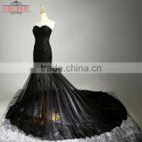 Long Floor-length Black Mermaid Wedding Dresses/Backless Wedding Dress thumbnail-4