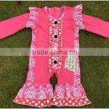 2016 Latest Fashion Hot Cute Valentine's Romper Super Lovely Baby Romper Boutique Todder Cotton Pant Romper With Heart Shape thumbnail-1