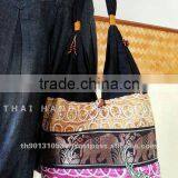 New Thai Silk Embroidered Handbag Tote Bag thumbnail-1
