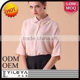 Elegant Pink Women Blouse for Middle Aged Women thumbnail-2