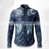2016 Camouflage Style Men Washed Denim Casual Shirt thumbnail-1