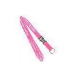 Pink Custom Woven Lanyard