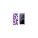 Zebra Hard PC Phone Cases For SamSung Galaxy S4 I9500 , Purple White Dual Layer
