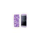 Zebra Hard PC Phone Cases For SamSung Galaxy S4 i9500 , Purple White Dual Layer