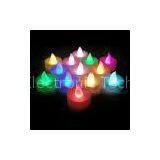 Yellow / Green / Pink HIPS Flameless Flickering LED Candle With Seven Colors