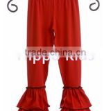 Wholesale red ruffle leggings boutique little girls skinny leggings girl tango pants