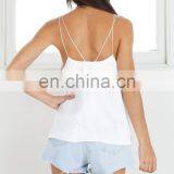2017 Latest Design Girls Top Fashion White Halter Neck Tops thumbnail-6