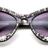 Luxury Fashion Sunglasses Square Rhinestone Sparkling Cat Eye Sunglasses thumbnail-5