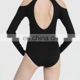 High Quality Long Sleeve Elegant Dance Leotards With Shoulder Cut Outs Women's Bodysuit thumbnail-5