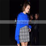 Hot Selling OEM Custom Logo 100 Cotton Terry Womens Blank Cropped Top Hoodie thumbnail-3