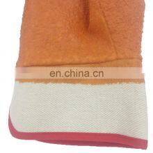 Anti Slip Heavy Duty Chemical Resistant Fluorescent Orange Safety Cuff PVC Work Gloves thumbnail-4