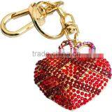Custom Big Stone Keyring Metal Heart Keychain thumbnail-1