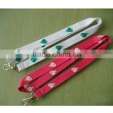 promotion cheapest polyester woven label satin lanyard for card/keychain